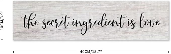Generic Funny Wood Sign The Secret Ingredient is Love Rustic Wooden Hanging Sign Home Farmhouse Kitchen Wall Decoration 16 x 4 Inch-HomvellaHome