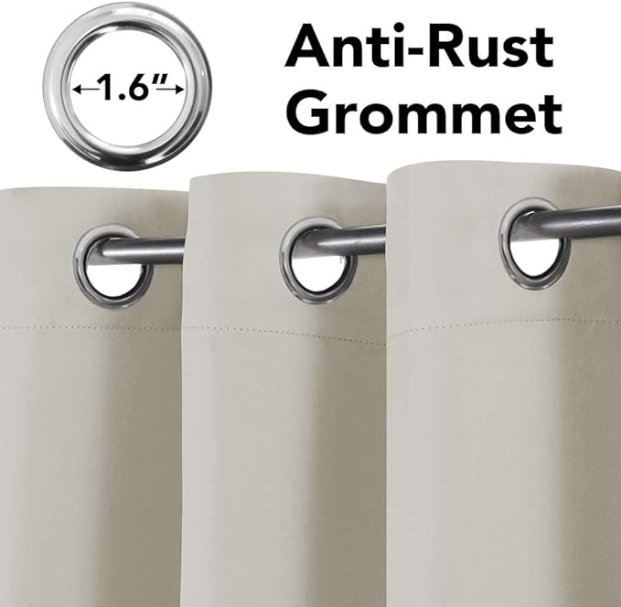 H.VERSAILTEX Room Darkening Curtains for Living Room Light Reducing Thermal Insulated Window Treatment Panels/Drapes Grommet Top 2 Panels (Pale Oak - 52 x 84 Inches)-HomvellaHome