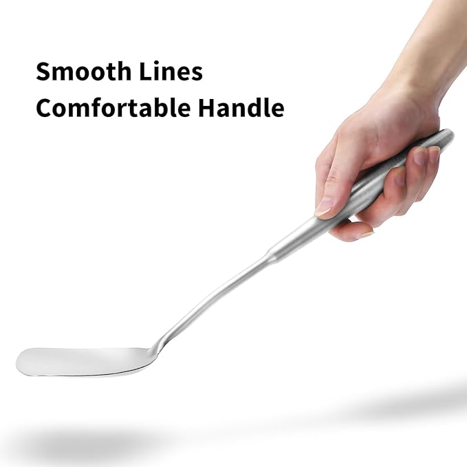 14-15" Wok Spatula and Ladle,2 PCS Wok Tools Set,304 Stainlss Steel Cooking Utensils,Matte Wok Accessories,Solid Wok Utensils-HomvellaHome