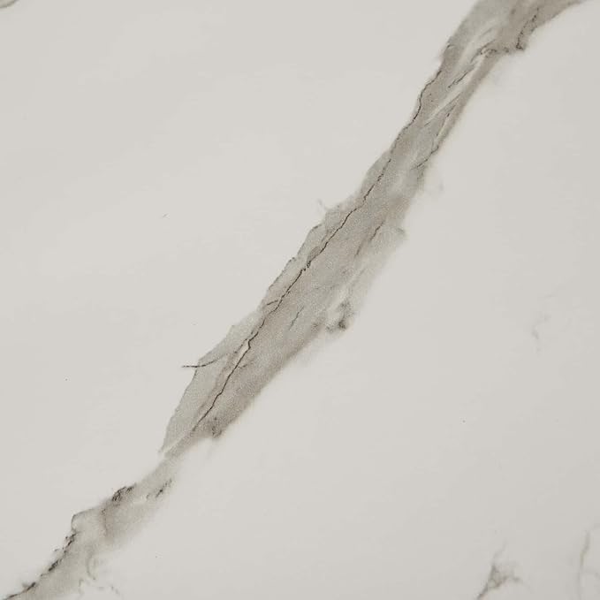 Glass Console Table for Living Room, Foyer & Entrance, 2-Tiers Mid-Century Modern Sofa Table with Clear Glass Top, White Marble Finish Wood Shelf and Gold Finish Frame-HomvellaHome