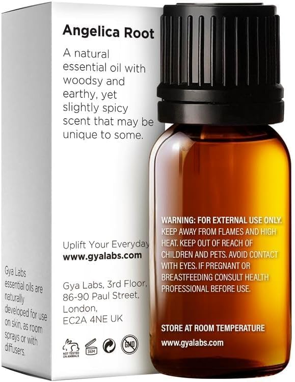 Gya Labs Angelica Root Essential Oil for Diffuser - 0.34 Fl Oz - 100% Pure Natural Angelica Oil for Skin, Hair, Massage & Candle Making Scent-HomvellaHome