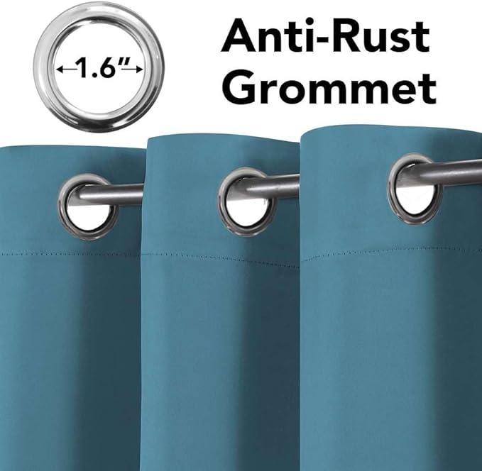 H.VERSAILTEX Premium Blackout Thermal Insulated Room Darkening Curtains for Bedroom/Living Room - Classic Grommet Top (2 Panels, Storm Blue, 52 Inch by 96 Inch)-HomvellaHome