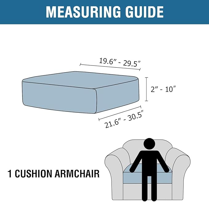 H.VERSAILTEX Velvet Stretch Couch Cushion Cover Plush Cushion Slipcover for Chair Cushion Furniture Protector Seat Cushion Sofa Cover(1 Piece Armchair Cushion Cover, Rust)-HomvellaHome