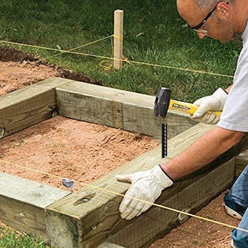 16 Inch Rebar Stakes 30 Pack Heavy Duty Ground Anchors with Chisel Point End Long Straight Steel Tent Stakes 3/8" Thickness Metal Spikes Black Coated for Concrete Timber Camping Garden Plant-HomvellaHome