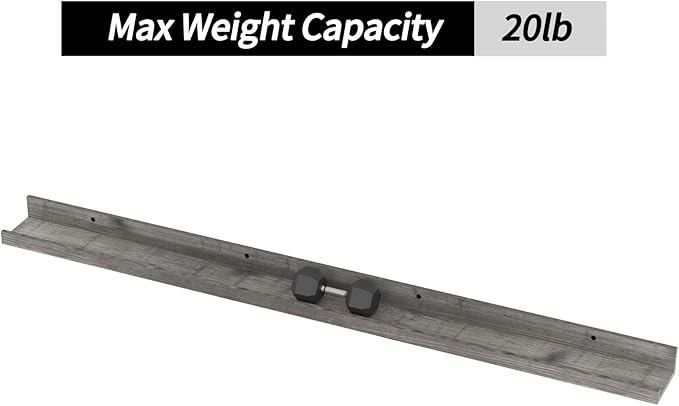 Giftgarden 47 Inch Gray Floating Shelves for Wall Mount, Grey Wood Wall Shelf Ledge for Bathroom Bedroom Living Room Kitchen Storage, Set of 3 Different Sizes-HomvellaHome