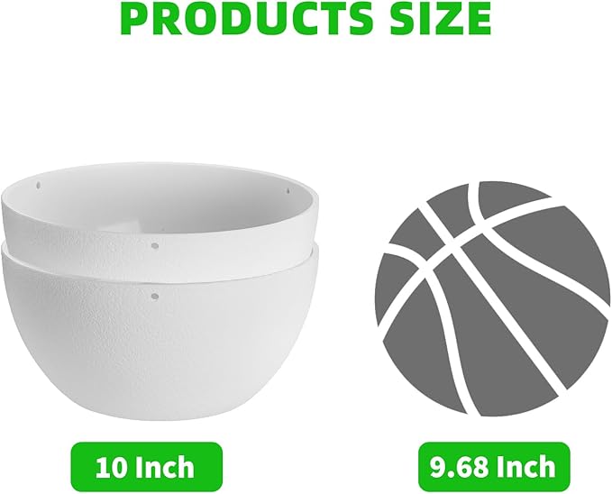 10 inch Hanging Planters for Indoor Plants, 2 Pack Planters for Outdoor Plants with Drainage Holes and Chain, Round Plastic Hanging Baskets, Hanging Flower Pots for Balcony Garden Decor-White-HomvellaHome