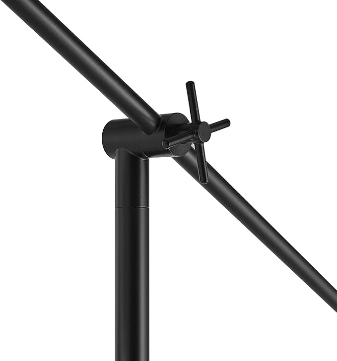 GLOBE Electric 67525 Avellino 66" Floor Lamp, Matte Black, White Linen Shade, Stepless Rotary Dimmer Switch on Socket-HomvellaHome