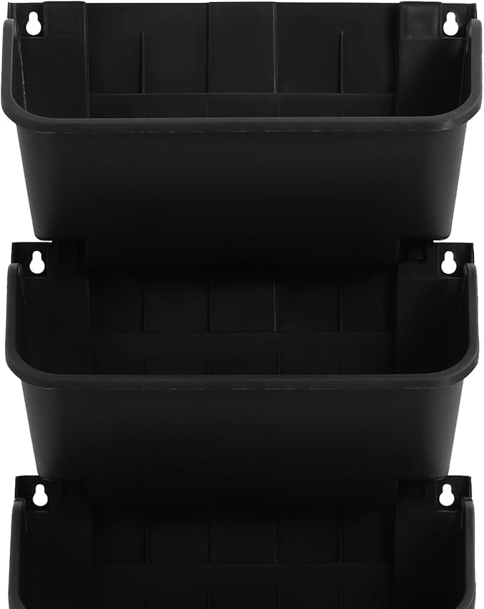 18 Pots Self-Watering Vertical Wall Planter, 39.4”L x 39.4”H Stackable Plastic Wall-Mounted Plant Grow Pots, Wall Hang Garden Planter Outdoor Indoor for Herbs Flowers Strawberries (Black)-HomvellaHome