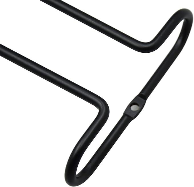 10 Inch Wine Glass Rack Under Cabinet Shelf Stemware Storage Hanging Hanger Organizer Glasses Holder with Drying Under Counter Metal for Kitchen and Bar Set of 4 Black-HomvellaHome