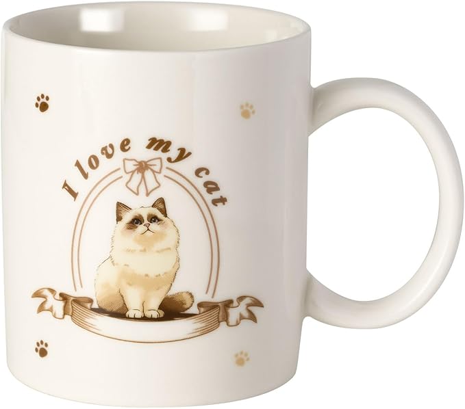 12Oz Cute Ragdoll Cat White Ceramic Mug, Mug for Daily Coffee and Tea, Lead-free Microwave and Dishwasher Safe Coffee Mug, Perfect gifts for Cat Lovers-HomvellaHome