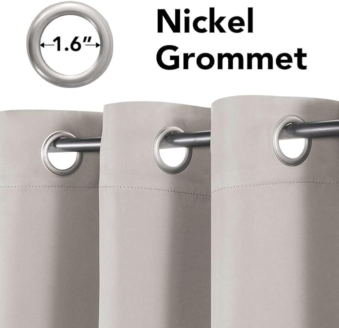 H.VERSAILTEX Premium Blackout Thermal Insulated Room Darkening Curtains for Bedroom/Living Room - Classic Grommet Top (2 Panels, Stone, 52 Inch by 108 Inch)-HomvellaHome