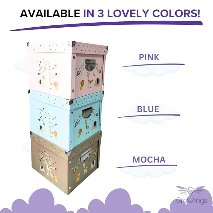 GroWings Baby Keepsake Box - Large Memory Storage for Newborns, Suitable for Boys and Girls, Strong, Durable, and Collapsible Gifts-HomvellaHome