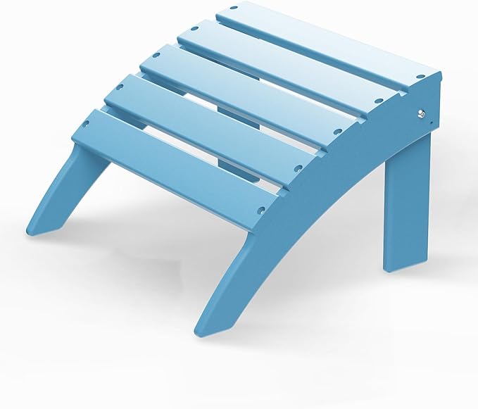 GREENVINES Adirondack-Ottoman | HDPE Plastic | Outdoor Footrest | All Weather | Foot Rest | Foot Stool | Arctic | for Adirondack Chair | for Patio Backyard Pool-HomvellaHome