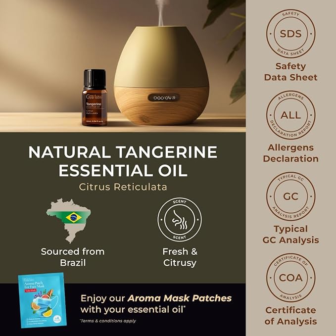Gya Labs Tangerine Essential Oil for Diffuser - 0.34 Fl Oz - 100% Pure Natural Tangerine Oil for Skin, Massage, DIY Fragrances & Candle Making Scent-HomvellaHome