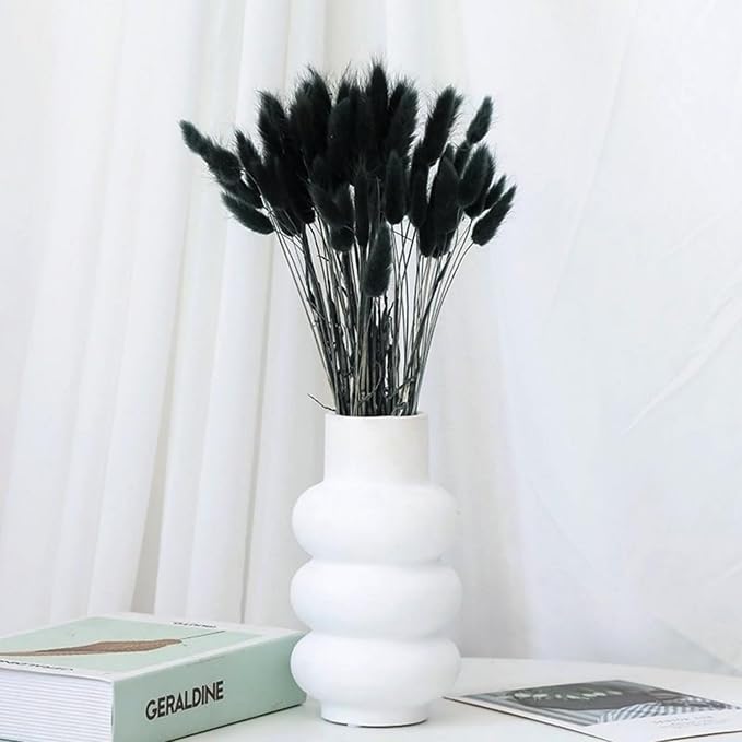 115 PCS Black Pampas Grass Bouquet, Boho Table Decor, Black Bunny Tails Dried Flowers, Dried Pampas Grass for Weddings, Home Decor, Rustic Parties, and Baby Shower Decorations-HomvellaHome