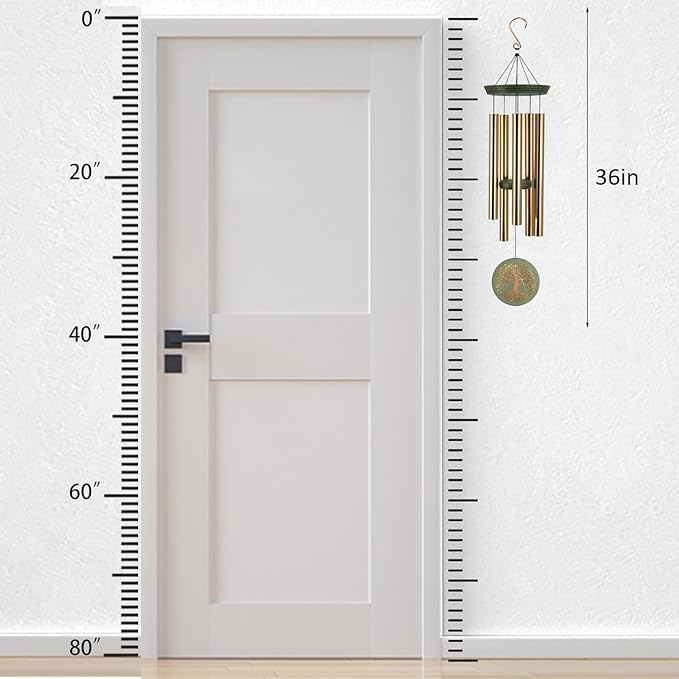 Gifts for Mom & Grandma - Outdoor Wind Chimes with Engraved Tree of Life, Large Patio Hanging Decor for Garden, Yard, Christmas, Anniversary Celebrations-HomvellaHome