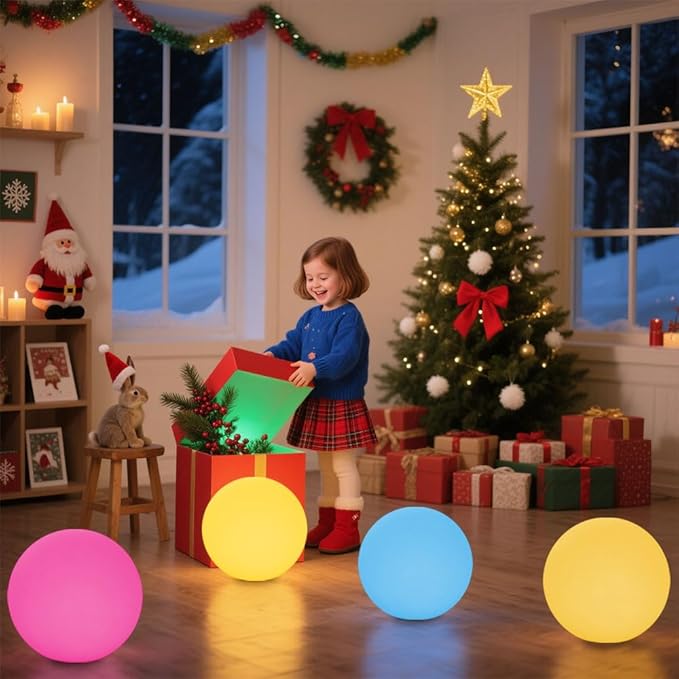 10-in Solar Globe Light, Solar Garden Ball Light Outdoor w/Remote, 16 RGB Color 4 Modes Glowing Ball, Waterproof Smart Light Sensor Control Outdoor Orb Lamp w/Ground Stake for Pathway Patio Yard Party-HomvellaHome