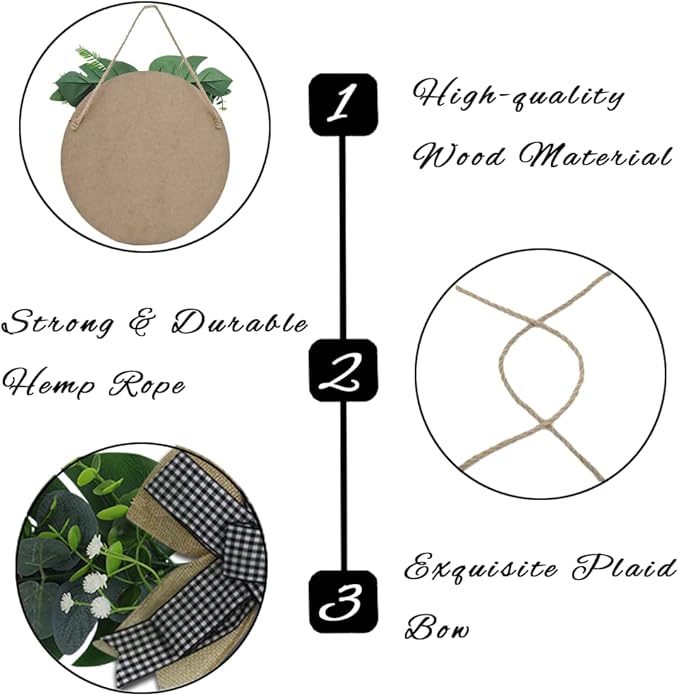 Grandbabies Spoiled Here Hanging Wall Sign for Front Door Home Kitchen Decor Rustic Wooden Round Sign Wall Decoration for Kitchen Dining Room Living Room Bedroom Outdoor-HomvellaHome