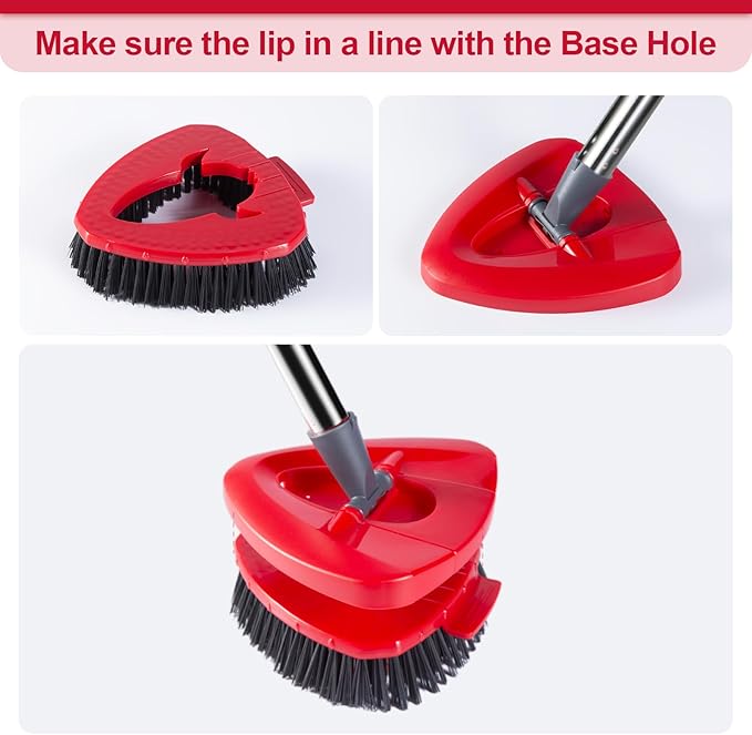 2 Pack Scrub Brush Head Replacement Compatible with O Cedar EasyWring Spin Mop 1-Tank System, Floor Scrubber Head, Shower Scrub Brush with Hard Bristles for Cleaning & Scrubbing-HomvellaHome