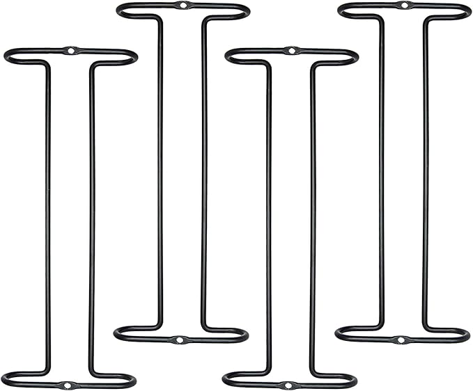 10 Inch Wine Glass Rack Under Cabinet Shelf Stemware Storage Hanging Hanger Organizer Glasses Holder with Drying Under Counter Metal for Kitchen and Bar Set of 2 Black-HomvellaHome