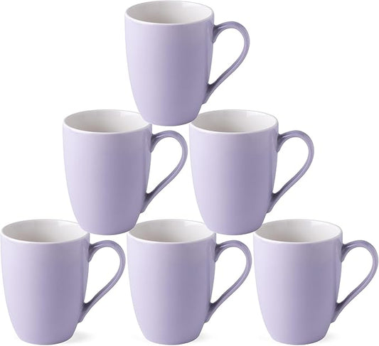 GBHOME 16oz Coffee Mugs Set of 6, Large Ceramic Coffee Mugs for Man, Woman, Dad, Mom, Modern Coffee Mugs Set with handle for Tea/Latte/Cappuccino/Milk/Cocoa. Dishwasher&Microwave Safe,Puple-HomvellaHome
