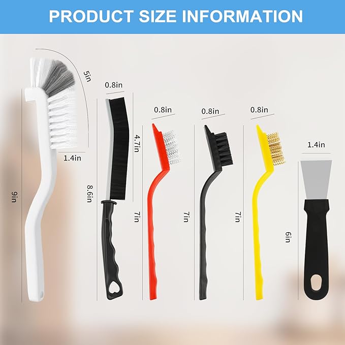 11Pcs Crevice Cleaning Brush Set, Hard Bristle Cleaning Supplies for Kitchen, Bathroom, Corner, Grout, Sink, Cup, Teapot, Bottle, Blender-HomvellaHome