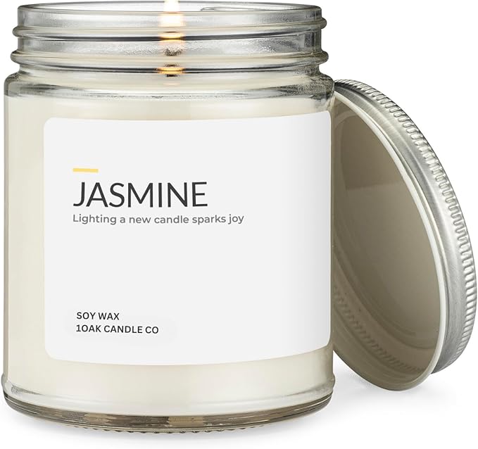 1OAK Jasmine Candle - Soy Wax Scented Candles (Jasmine) - Soy Candles for Home Scented - Long Burning Premium - Hand-Poured (7oz.)-HomvellaHome