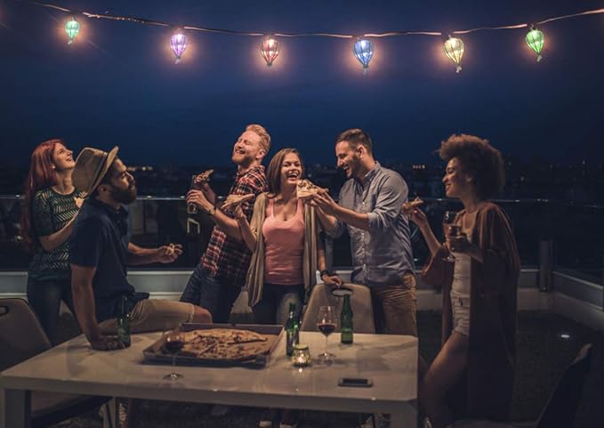 11FT Multicolor String Lights with 10 Bulbs, UL Listed Connectable Waterproof Decorative LED Lights Hanging for Backyard Patio, Indoor/Outdoor for Christmas Wedding Party Festival Lighting-HomvellaHome