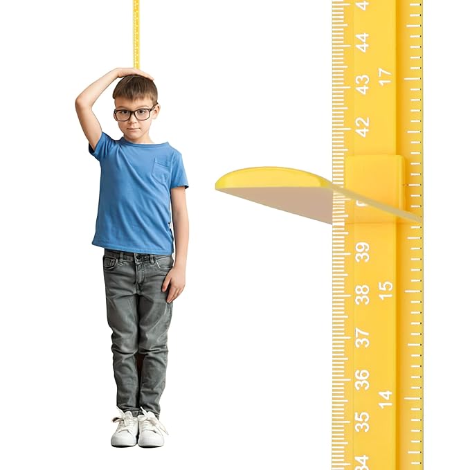 Growth Chart for Wall, Children Height Measurement,3D Removable Growth Height Chart,Splicing Height Ruler for Kids Baby Nursery 79 inch (Yellow)-HomvellaHome