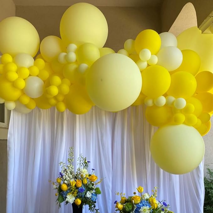 130pcs Yellow Balloons Different Sizes 18" 12" 10" 5" Party Latex Balloons for Boys Girls Birthday Baby Shower Gender Reveal Wedding Sunflower Party Decorations-HomvellaHome