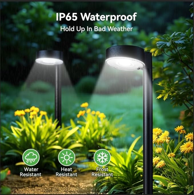12 Pack Solar Pathway Lights Outdoor, 12 Brighter LED Solar Lights Outdoor Waterproof, Up to 12 Hrs Modern Path Light for Yard Garden Walkway Driveway Lawn, Cool White-HomvellaHome