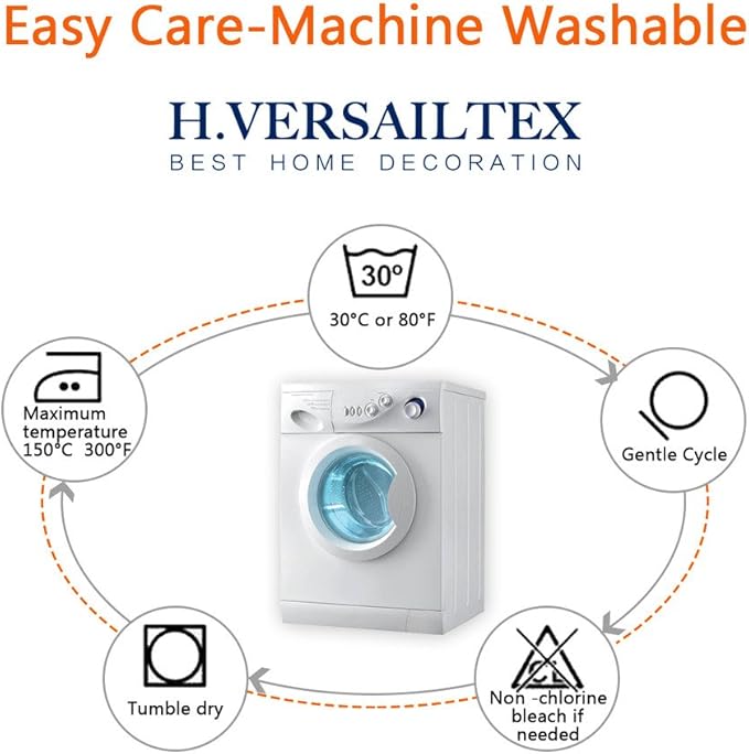 H.VERSAILTEX 100% Blackout Curtains - 84 Inch Long Thermal Insulated Curtains & Drapes With Grommet for Bedroom, Living Room, Bathroom-HomvellaHome