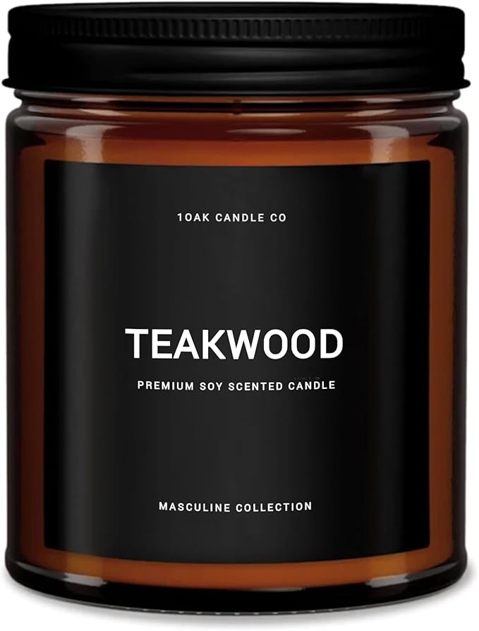 1OAK Scented Candles for Men - Teakwood & Masculine - Soy Wax, Long Burning Premium-HomvellaHome