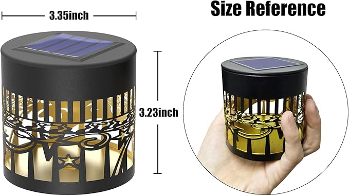 2 Pack Solar Fence Lights Metal Solar Powered Outdoor Wall Deck Lights Sun Moon Theme Waterproof Fence Light for Garden Post Patio Backyard Yard Decor (Face, 2 Pack)-HomvellaHome