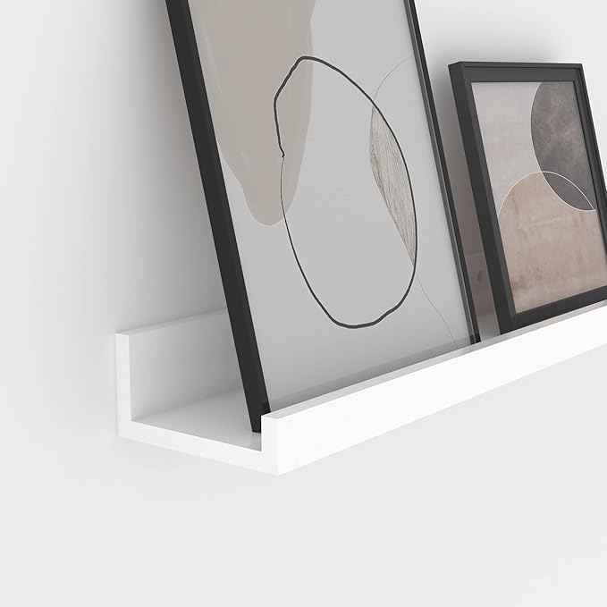 Giftgarden 24 Inch White Floating Shelves for Wall Mount, Modern Wood Wall Shelf Ledge for Bathroom Bedroom Living Room Kitchen Nursery Storage, Set of 3 Different Sizes-HomvellaHome