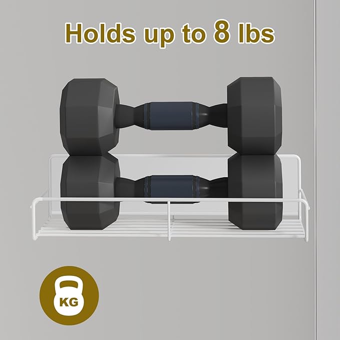 2 Pack White Magnetic Spice Rack Organizer, Space Saver for Refrigerator and Whiteboard, Metal Fridge Shelf for Kitchen and Classroom-HomvellaHome