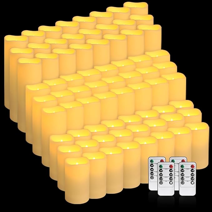 144-Pack LED Flameless Candles with Remote Control for Home and Special Occasions (Three Sizes)-HomvellaHome