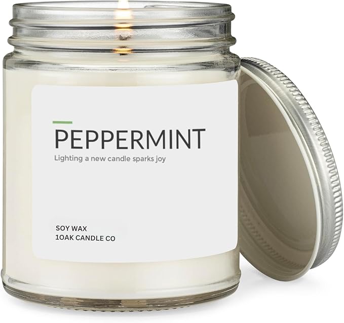 1OAK Soy Wax Scented Candles - Peppermint Candle - Scented Candles for Home (7oz.)-HomvellaHome
