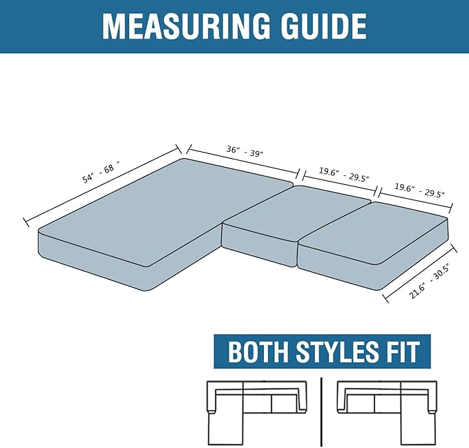 H.VERSAILTEX Velvet Stretch 3-Piece L Shape Sectional Couch Covers (Large 2 Seater + 1 Chaise, Oatmeal)-HomvellaHome