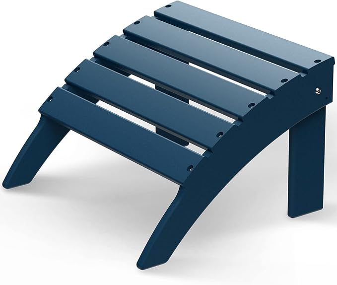 GREENVINES Adirondack-Ottoman | HDPE Plastic | Outdoor Footrest | All Weather | Foot Rest | Foot Stool | Blue | for Adirondack Chair | for Patio Backyard Pool-HomvellaHome
