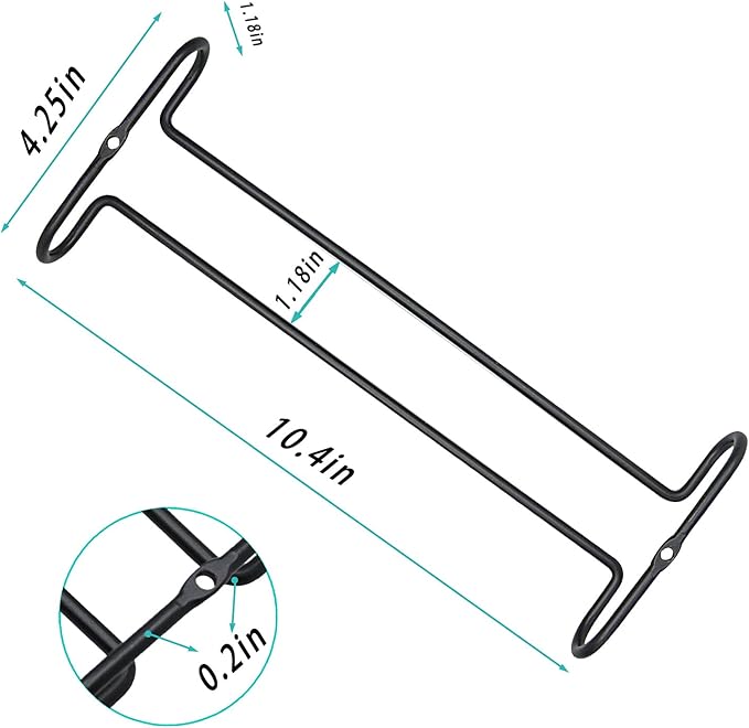 10 Inch Wine Glass Rack Under Cabinet Shelf Stemware Storage Hanging Hanger Organizer Glasses Holder with Drying Under Counter Metal for Kitchen and Bar Set of 4 Black-HomvellaHome