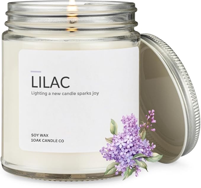1OAK Soy Wax Scented Candles (Lilac) - Lilac Candle - Soy Candle for Home Scented - Long Burning Candles Premium - Hand-Poured (7oz.)-HomvellaHome