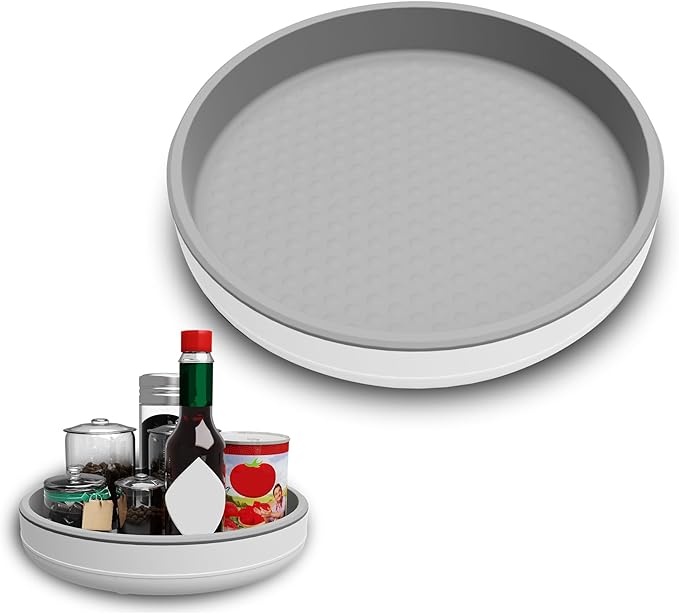1 Pack 10 Inch Non-Skid Lazy Susan Turntable Organizers - Spinning Rack for Pantry Organization and Storage, Kitchen, Cabinet, Fridge, Bathroom Vanity, Countertop, Under Sink Organizing, Spice Rack-HomvellaHome