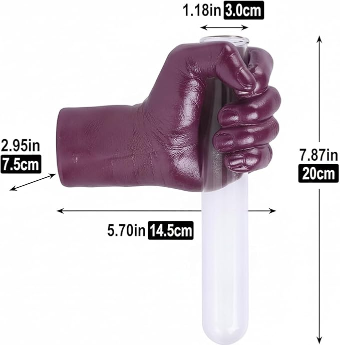 Creative Wall Hanging Sculpture, Artistic Wall Hanging Hand Sculpture with Test Tube vases, Home Decoration Hand Against Wall (Purple)-HomvellaHome