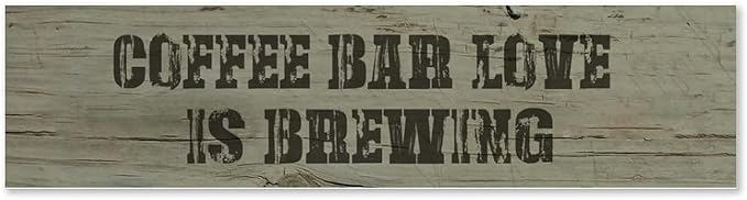 Generic Funny Wood Sign Coffee Bar Love is Brewing Rustic Wooden Hanging Sign Home Farmhouse Kitchen Wall Decoration 16 x 6 Inch-HomvellaHome