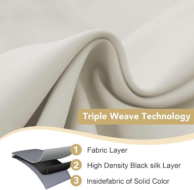 H.VERSAILTEX Room Darkening Curtains for Living Room Light Reducing Thermal Insulated Window Treatment Panels/Drapes Grommet Top 2 Panels (Pale Oak - 52 x 84 Inches)-HomvellaHome