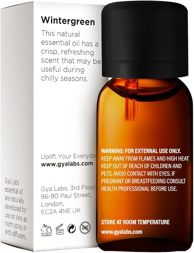 Gya Labs Wintergreen Essential Oil for Diffuser - 0.34 Fl Oz - 100% Pure Natural Wintergreen Oil for Skin, Hair, Massage & Candle Making Scent-HomvellaHome