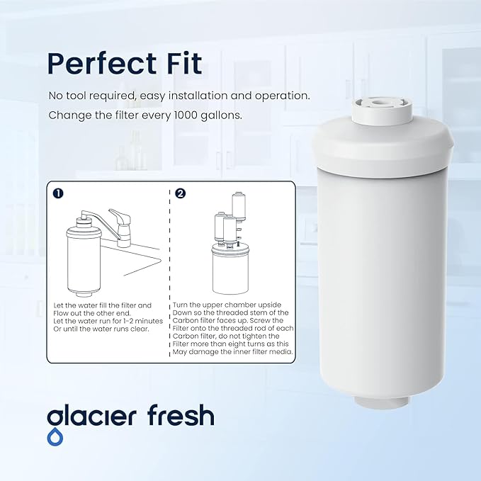 GLACIER FRESH Fluoride Filters, Replacement for Berkey® PF-2® Fluoride Filters and Berkey® Gravity Filtration System, 6 Pack-HomvellaHome