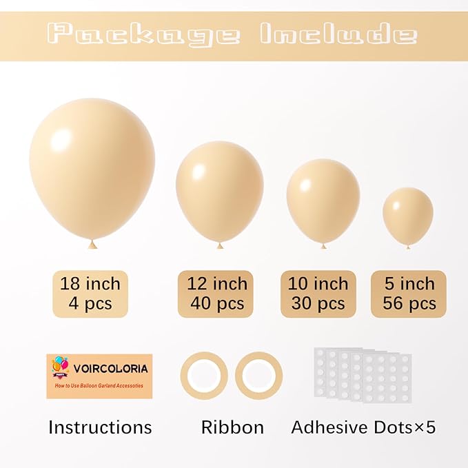 130pcs Blush Pink Balloons Different Sizes 18" 12" 10" 5" Boho Pink Latex Balloon Garland Arch Kit for Birthday Baby Shower Graduation Wedding Gender Reveal Party Decorations-HomvellaHome