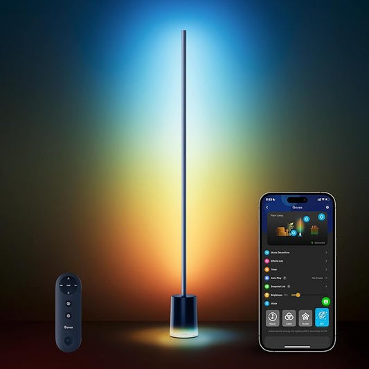 Govee Floor Lamp 2 with Matter, RGBIC, Warm Cool White LED, Alexa Compatible, 1725lm, Music Sync, Scene Modes, Smart Floor Lamp for Living Room, Bedroom, Blue(1 Pack)-HomvellaHome